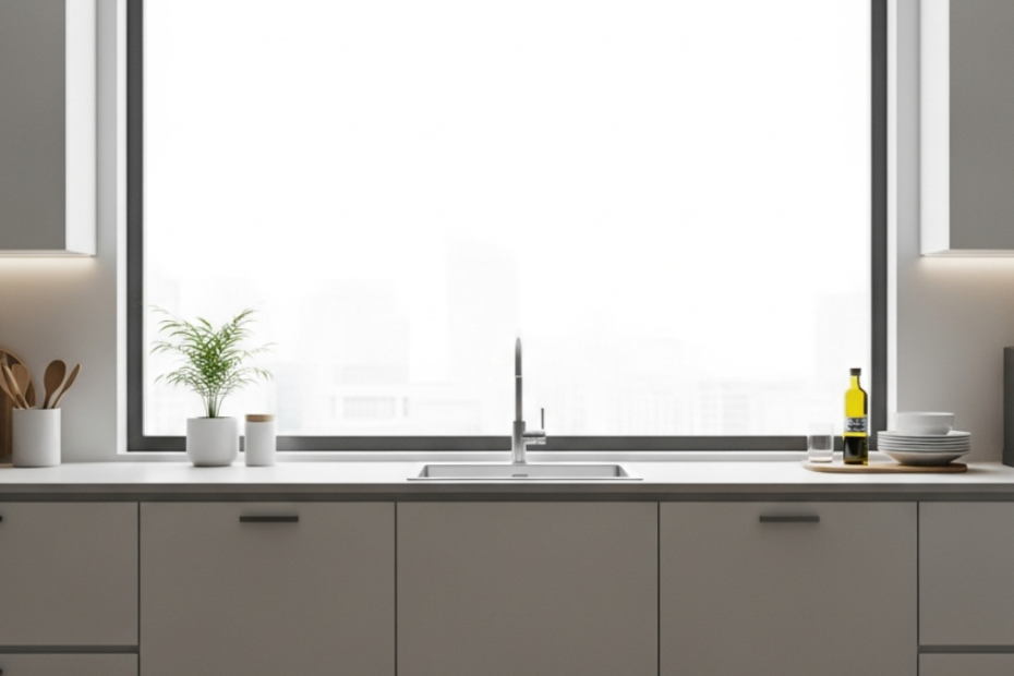 kitchen set minimalis ada jendela