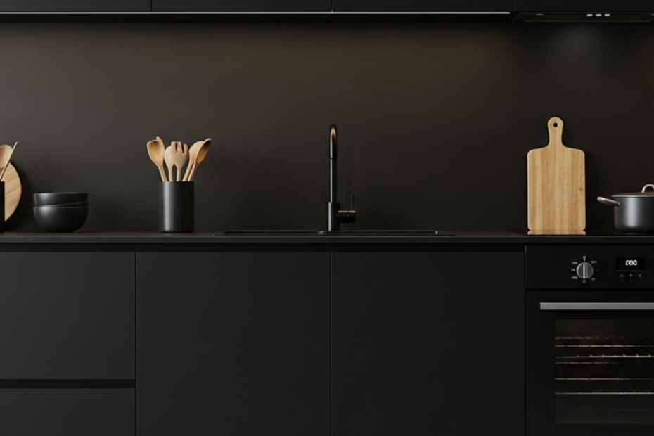 kitchen set minimalis warna hitam